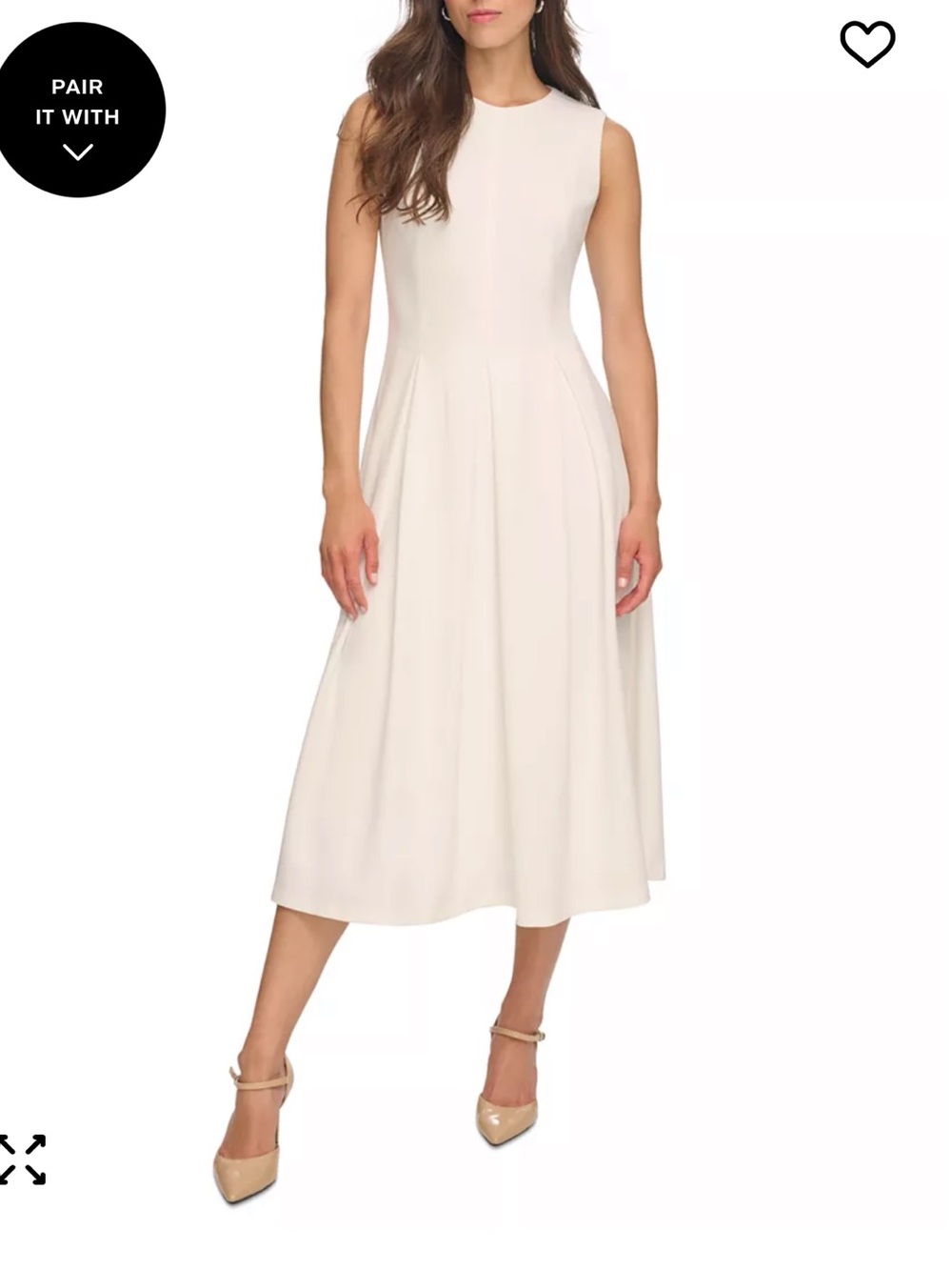 Calvin Klein Sleeveless Pleated Midi Dress